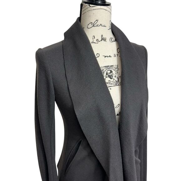 FORME D'Expression 3’3204322896 Gray Wool Asymetrical Shawl Colar Jacket, 38 - Picture 2 of 13